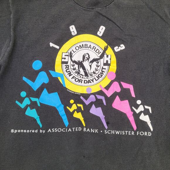 Vintage 1993 Marathon Shirt Womens Medium 19x23 Black Schwister - Picture 11 of 15